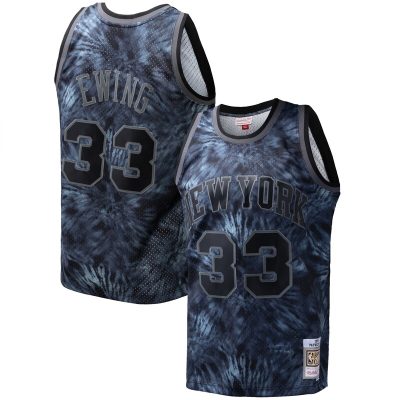 Patrick Ewing New York Knicks Hardwood Classics 1991/92 Tie-Dye Swingman Jersey - Black