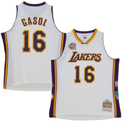 Pau Gasol Los Angeles Lakers Hall of Fame Class of 2023 Throwback Swingman Jersey - White