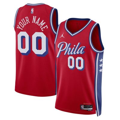 Philadelphia 76ers 2022/23 Swingman Custom Jersey - Statement Edition - Red