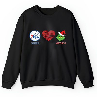 Philadelphia 76ers Merry Christmas NBA Gift For Fan Cute Grinch Unisex Sweatshirt TAH21874