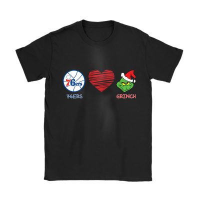 Philadelphia 76ers Merry Christmas NBA Gift For Fan Cute Grinch Unisex T-Shirt Cotton Tee TAT21874