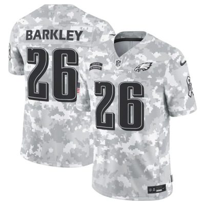 Philadelphia Eagles #26 Saquon Barkley 2024 F.U.S.E Arctic Camo Salute to Service Limited Football Stitched Jersey