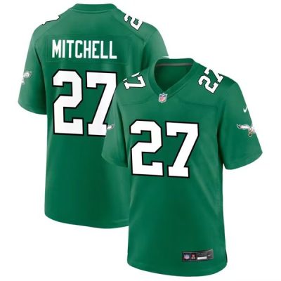 Philadelphia Eagles #27 Quinyon Mitchell Kelly Green Limited Football Stitched Game Jersey