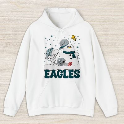 Philadelphia Eagles Merry Christmas NFL Gift For Fan Christmas Snoopy And Snow Man Unisex Hoodie TAS21067