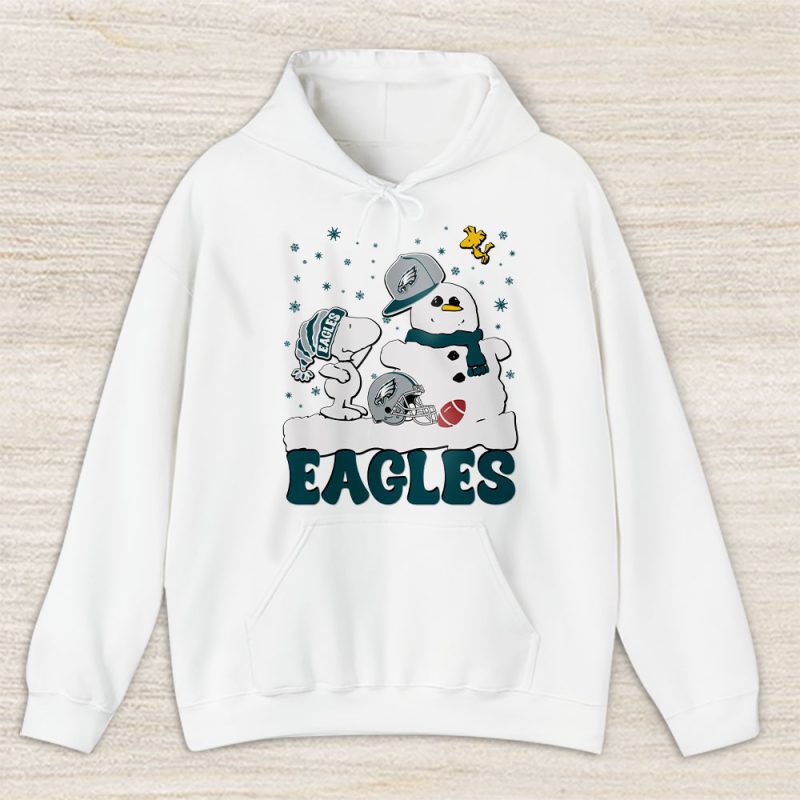 Philadelphia Eagles Merry Christmas NFL Gift For Fan Christmas Snoopy And Snow Man Unisex Hoodie TAS21067