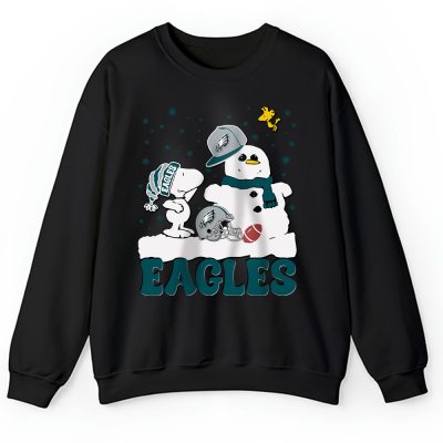 Philadelphia Eagles Merry Christmas NFL Gift For Fan Christmas Snoopy And Snow Man Unisex Sweatshirt TAH21067