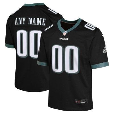 Philadelphia Eagles Youth Alternate Custom Game Jersey - Black