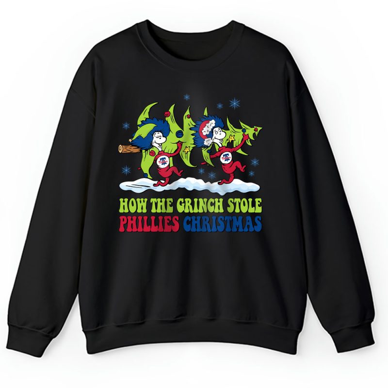 Philadelphia Phillies Merry Christmas MLB Gift For Fan Cute Grinch Unisex Sweatshirt TAH21876