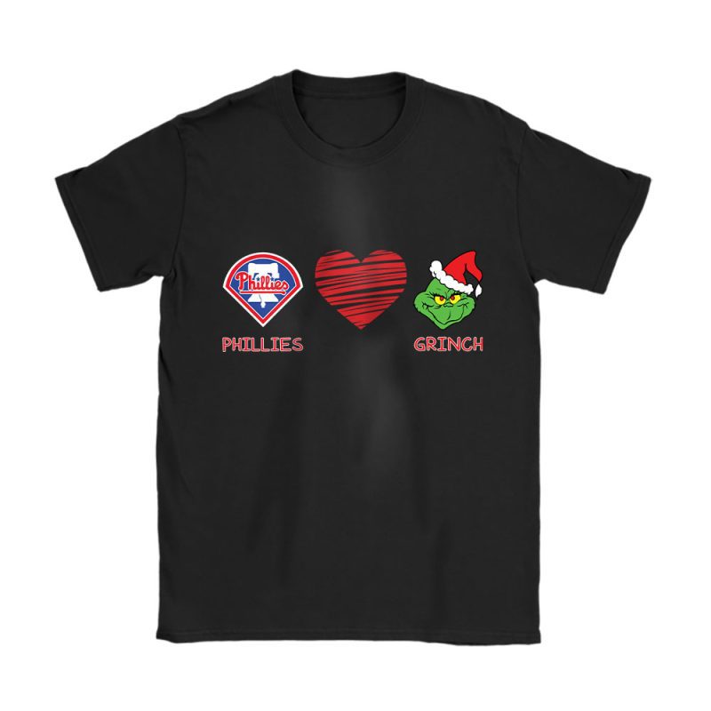 Philadelphia Phillies Merry Christmas MLB Gift For Fan Cute Grinch Unisex T-Shirt Cotton Tee TAT21878