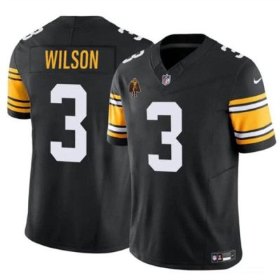 Pittsburgh Steelers #3 Russell Wilson Black 2024 F.U.S.E. With Walter Payton Patch Vapor Untouchable Limited Football Stitched Jersey