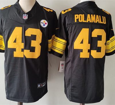 Pittsburgh Steelers #43 Troy Polamalu Black 2023 F.U.S.E. Color Rush Vapor Untouchable Color Rish Football Stitched Jersey