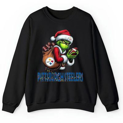 Pittsburgh Steelers Merry Christmas NFL Gift For Fan Cute Grinch Unisex Sweatshirt TAH21084