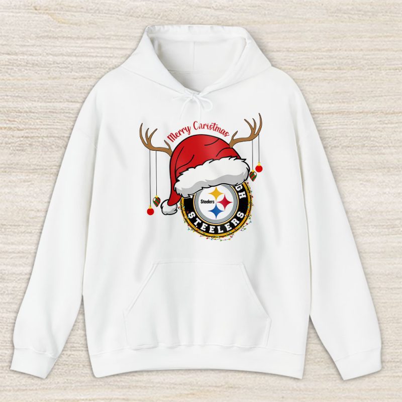 Pittsburgh Steelers Merry Christmas NFL Gift For Fan Cute Santa Hohoho Unisex Hoodie TAS21088