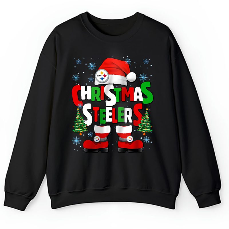 Pittsburgh Steelers Merry Christmas NFL Gift For Fan Cute Santa Hohoho Unisex Sweatshirt TAH21081