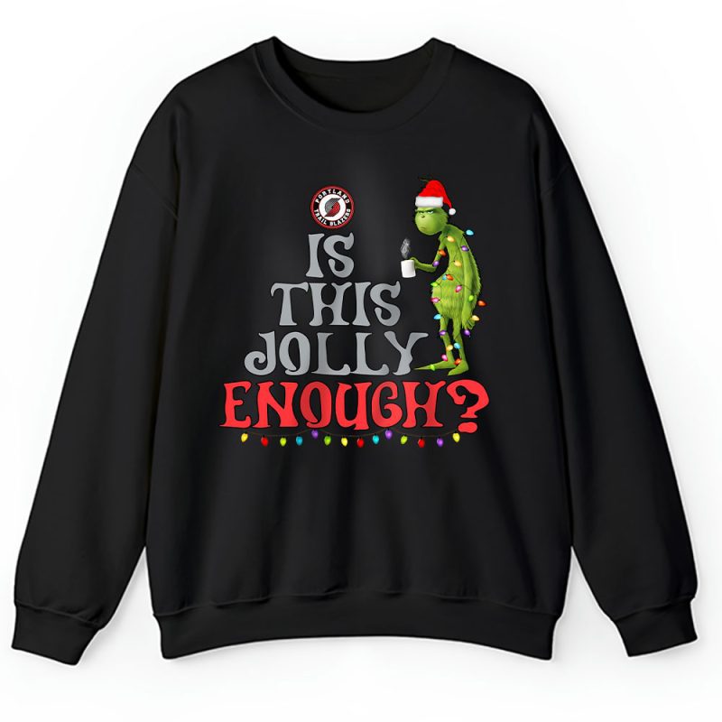 Portland Trail Blazers Merry Christmas NBA Gift For Fan Cute Grinch Unisex Sweatshirt TAH21533