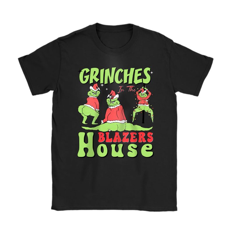 Portland Trail Blazers Merry Christmas NBA Gift For Fan Cute Grinch Unisex T-Shirt Cotton Tee TAT21889