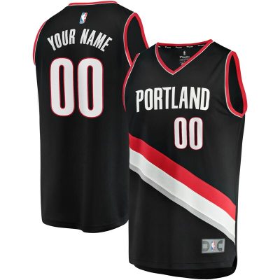 Portland Trail Blazers Youth Fast Break Custom Replica Jersey Black - Icon Edition