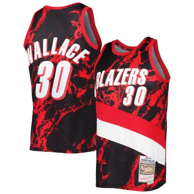 Rasheed Wallace Portland Trail Blazers 1999/00 Hardwood Classics Marble Swingman Jersey - Black