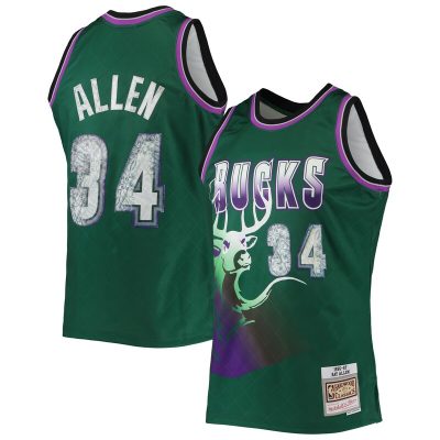 Ray Allen Milwaukee Bucks 1996/97 Hardwood Classics NBA 75th Anniversary Diamond Swingman Jersey - Green