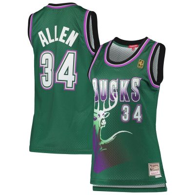 Ray Allen Milwaukee Bucks Women's 1996/97 Hardwood Classics Swingman Jersey - Green