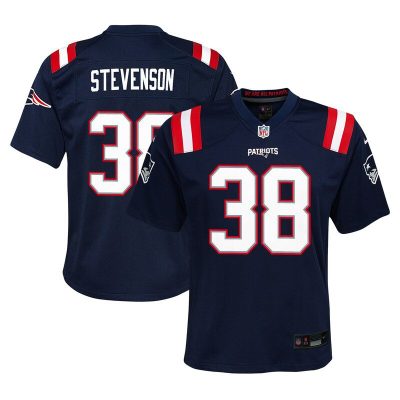 Rhamondre Stevenson New England Patriots Youth Team Player Game Jersey - Navy