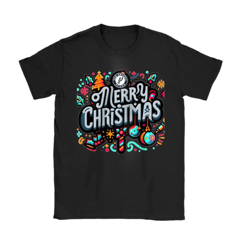 San Antonio Spurs Merry Christmas NBA Gift For Fan Christmas Funny Unisex T-Shirt Cotton Tee TAT21542