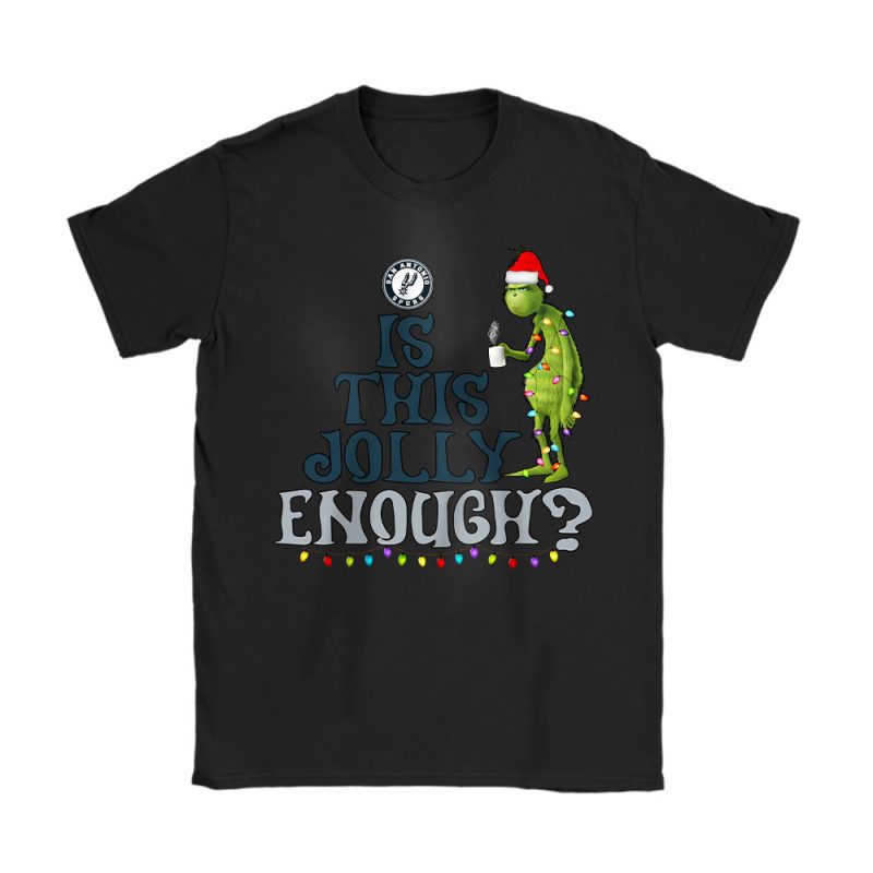 San Antonio Spurs Merry Christmas NBA Gift For Fan Cute Grinch Unisex T-Shirt Cotton Tee TAT21543