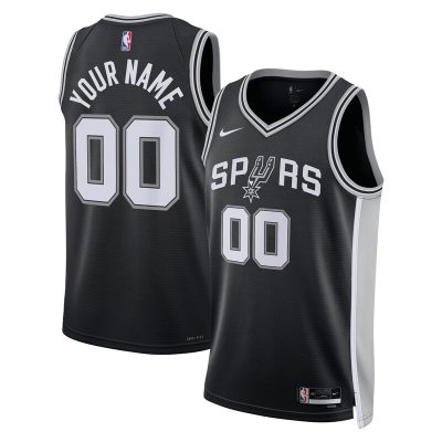 San Antonio Spurs Swingman Custom Jersey Black - Icon Edition