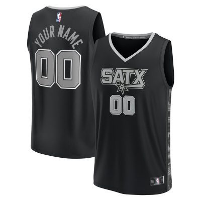 San Antonio Spurs Youth Fast Break Replica Custom Jersey - Statement Edition - Black