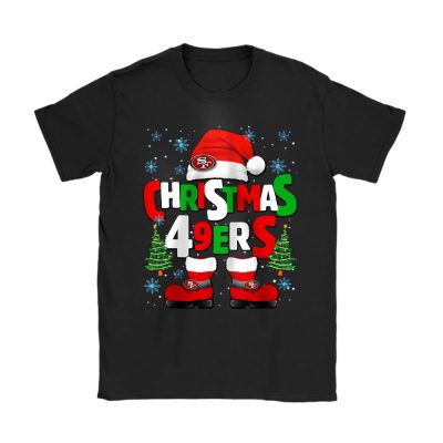 San Francisco 49ers Merry Christmas NFL Gift For Fan Cute Santa Hohoho Unisex T-Shirt Cotton Tee TAT21151