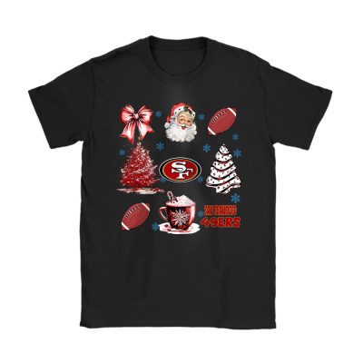 San Francisco 49ers Merry Christmas NFL Gift For Fan Santa Xmas Family Christmas Unisex T-Shirt Cotton Tee TAT21182