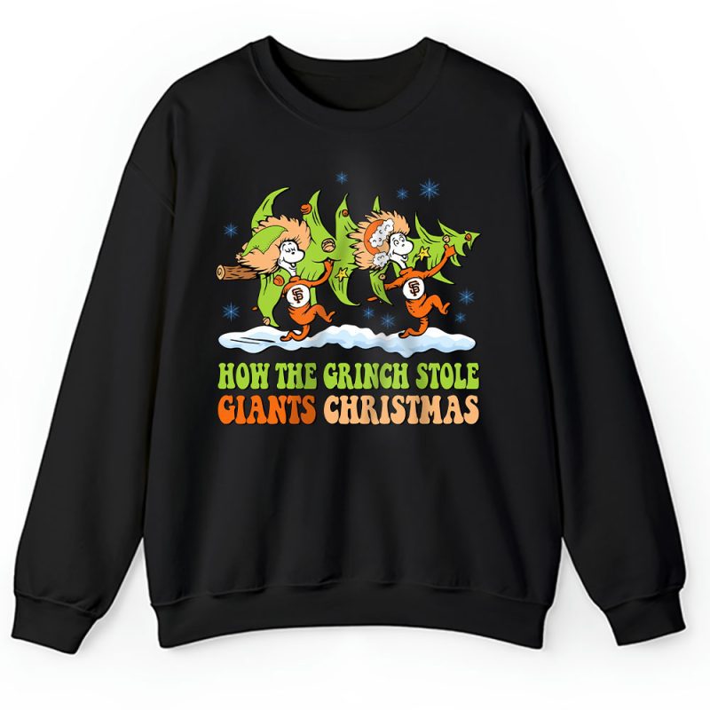 San Francisco Giants Merry Christmas MLB Gift For Fan Cute Grinch Unisex Sweatshirt TAH21916