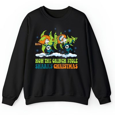 San Jose Sharks Merry Christmas NHL Gift For Fan Cute Grinch Unisex Sweatshirt TAH21920