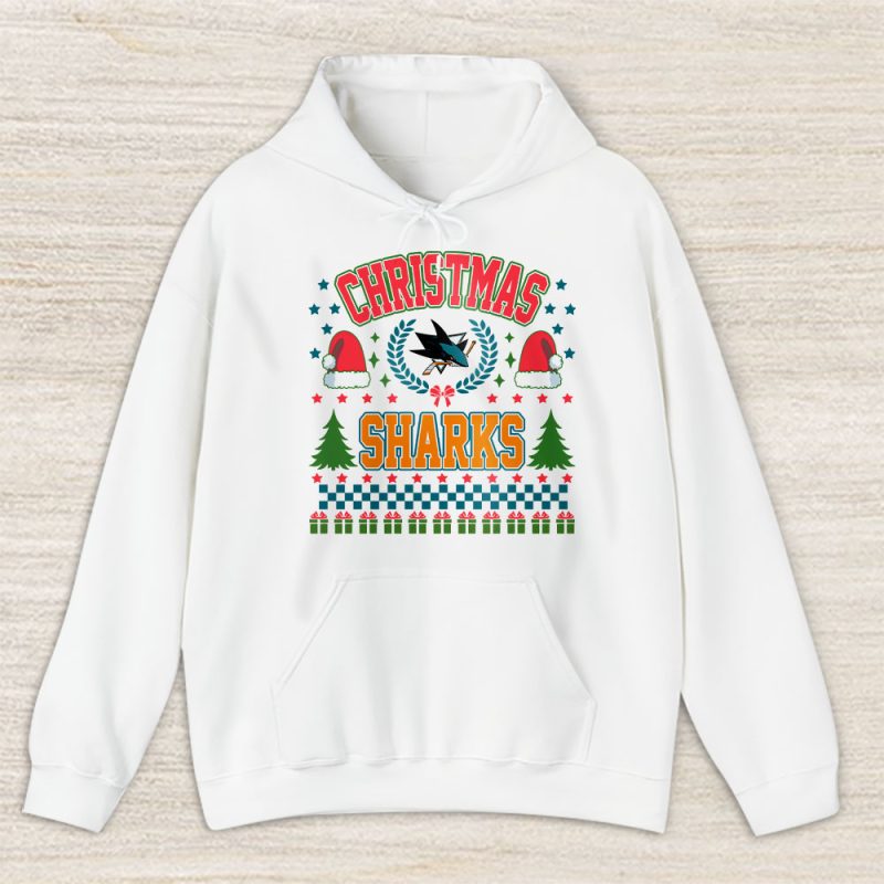 San Jose Sharks Merry Christmas NHL Gift For Fan Cute Santa Hohoho Unisex Hoodie TAS21923