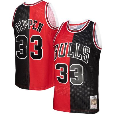 Scottie Pippen Chicago Bulls Big & Tall Hardwood Classics 1997/98 Split Swingman Jersey - Red/Black