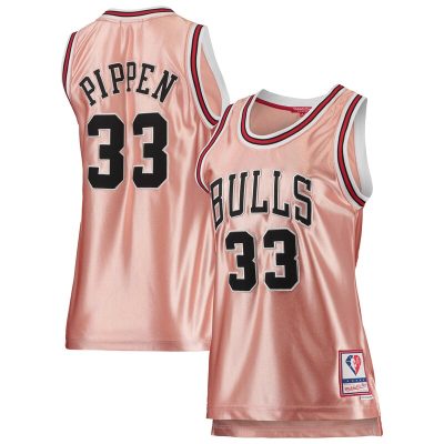 Scottie Pippen Chicago Bulls Women's 75th Anniversary Rose Gold 1997 Swingman Jersey - Pink