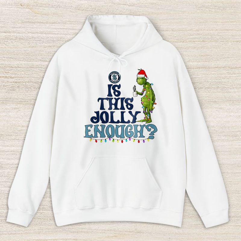 Seattle Kraken Merry Christmas NHL Gift For Fan Cute Grinch Unisex Hoodie TAS21553