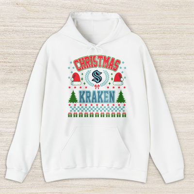 Seattle Kraken Merry Christmas NHL Gift For Fan Cute Santa Hohoho Unisex Hoodie TAS21915