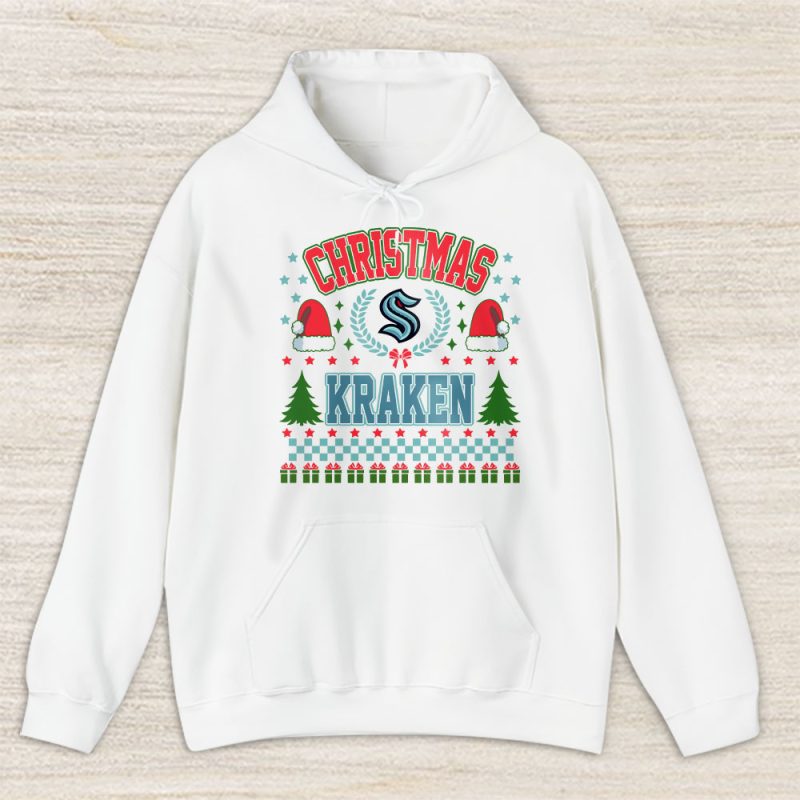 Seattle Kraken Merry Christmas NHL Gift For Fan Cute Santa Hohoho Unisex Hoodie TAS21915