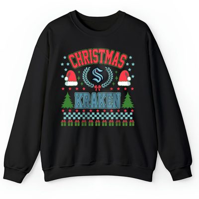 Seattle Kraken Merry Christmas NHL Gift For Fan Cute Santa Hohoho Unisex Sweatshirt TAH21915