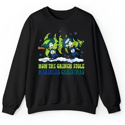 Seattle Mariners Merry Christmas MLB Gift For Fan Cute Grinch Unisex Sweatshirt TAH21908