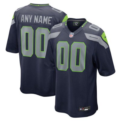 Seattle Seahawks Custom Game Jersey - College Navy