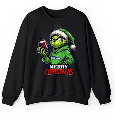 Seattle Seahawks Merry Christmas NFL Gift For Fan Cute Grinch Unisex Sweatshirt TAH21120