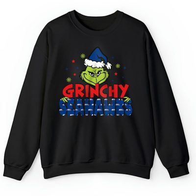 Seattle Seahawks Merry Christmas NFL Gift For Fan Cute Grinch Unisex Sweatshirt TAH21144