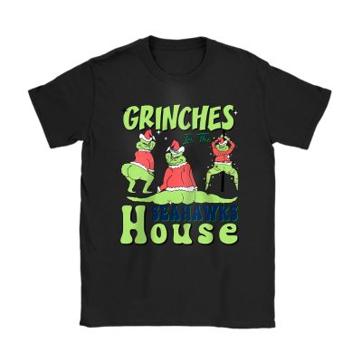 Seattle Seahawks Merry Christmas NFL Gift For Fan Cute Grinch Unisex T-Shirt Cotton Tee TAT21142