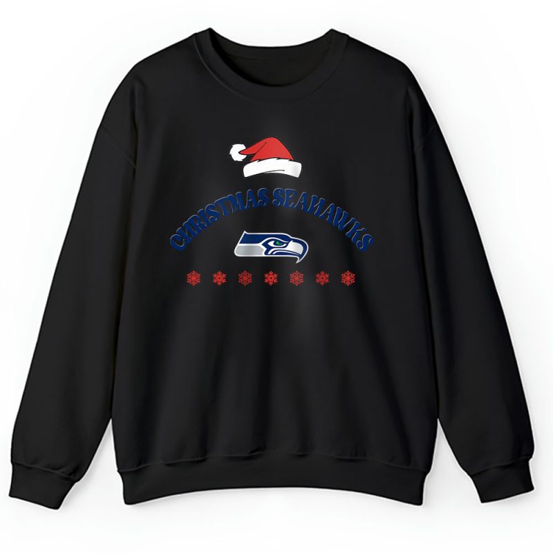 Seattle Seahawks Merry Christmas NFL Gift For Fan Cute Santa Hohoho Unisex Sweatshirt TAH21145