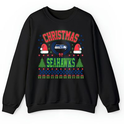 Seattle Seahawks Merry Christmas NFL Gift For Fan Cute Santa Hohoho Unisex Sweatshirt TAH21146