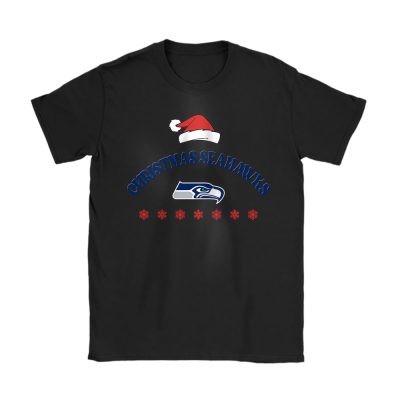 Seattle Seahawks Merry Christmas NFL Gift For Fan Cute Santa Hohoho Unisex T-Shirt Cotton Tee TAT21145