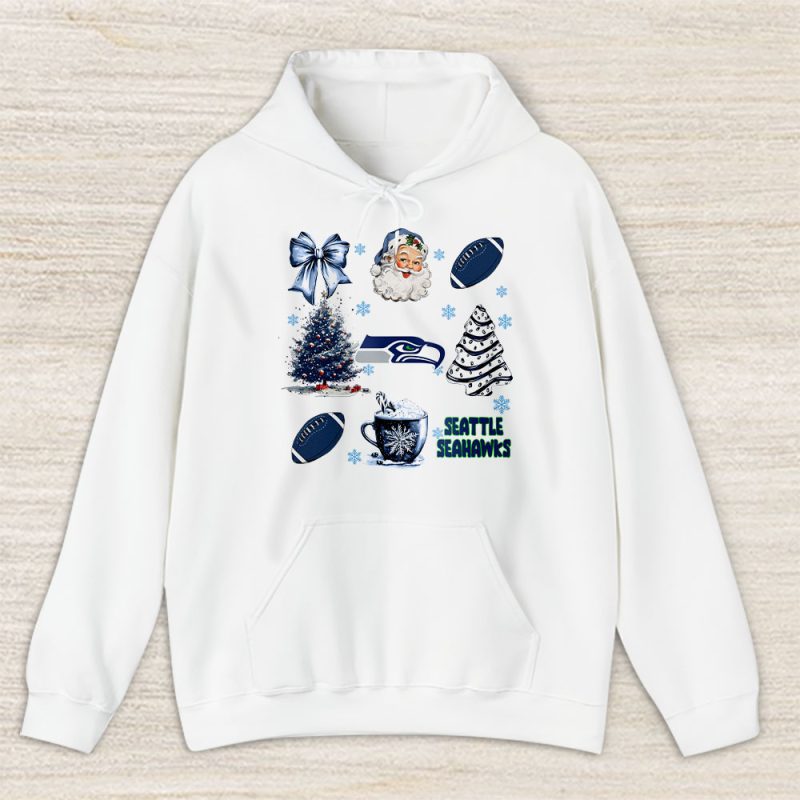 Seattle Seahawks Merry Christmas NFL Gift For Fan Santa Xmas Family Christmas Unisex Hoodie TAS21147