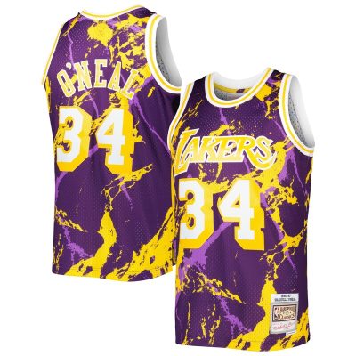 Shaquille O'Neal Los Angeles Lakers 1996/97 Hardwood Classics Marble Swingman Jersey - Purple